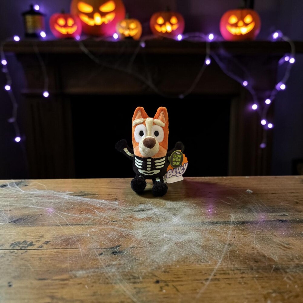Bluey Glow in the Dark Plush Toy Halloween Skeleton Costume